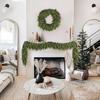 1/2Pcs 150/180/270CM Christmas Artificial Cedar Garland Simulation Norfolk Pine Needle Rattan Fake Greenery Mantle Fireplace Porch Outdoor Decoration