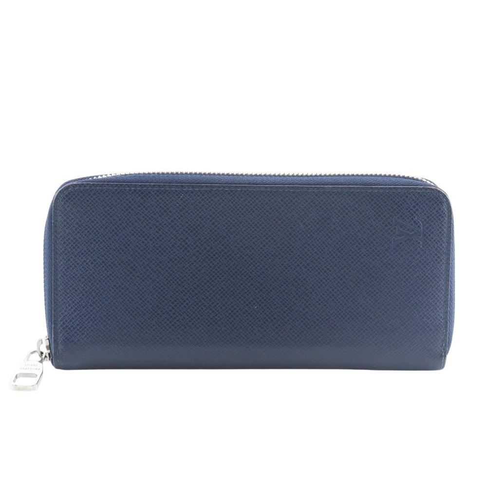 LOUIS VUITTON Zippy Wallet Vertical Purse M32837 Océan Navy blue Taiga mens Used