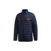 adidas Стеганая хлопковая куртка с цветным принтом логотипа и воротником-стойкой, мужская куртка темно-синего цвета EH5624