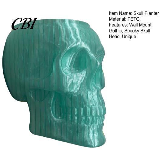 Gothic Wall Vase Skull Planter, Skeleton Hanging Spooky Head Ivy Holder Flower Pot for Halloween Living Room Bedroom Home Decor Centerpiece