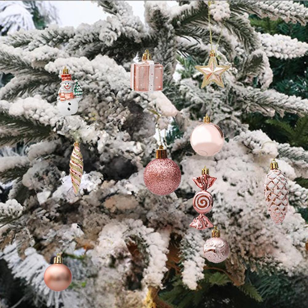 Christmas Tree 29 Piece Ornament Set for Festive Decoration in Homes or Holiday Party Settings with Plastic Material