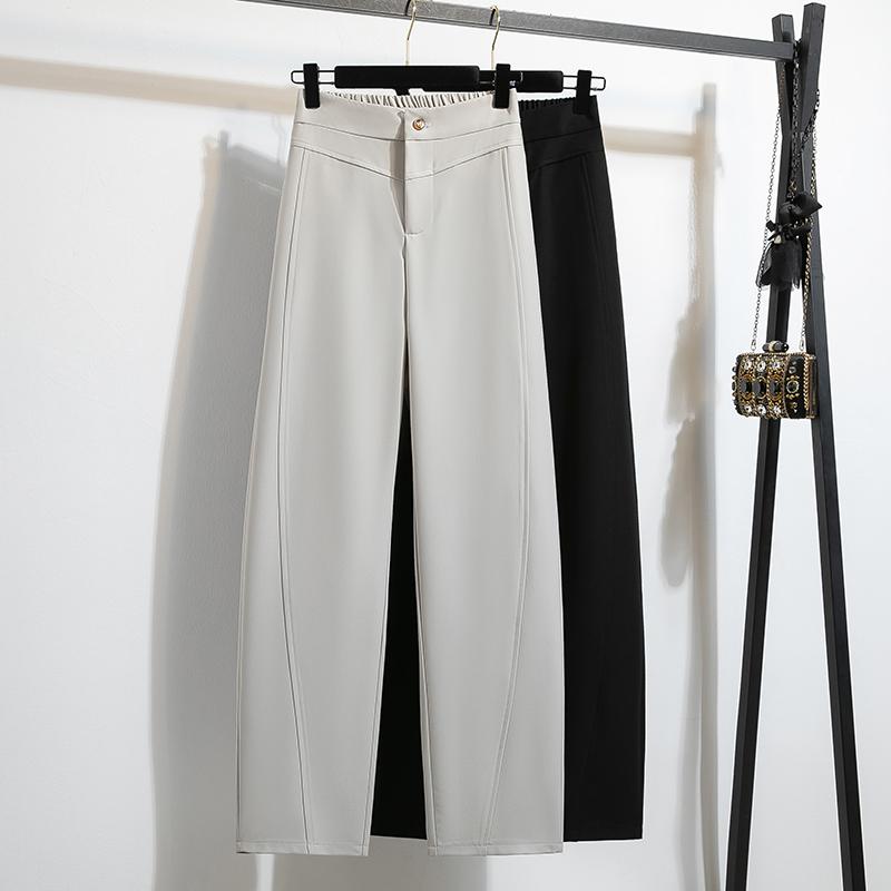 Dimanaf Лето 2025 Женские брюки больших размеров, широкие брюки с высокой талией, базовые эластичные свободные повседневные длинные брюки