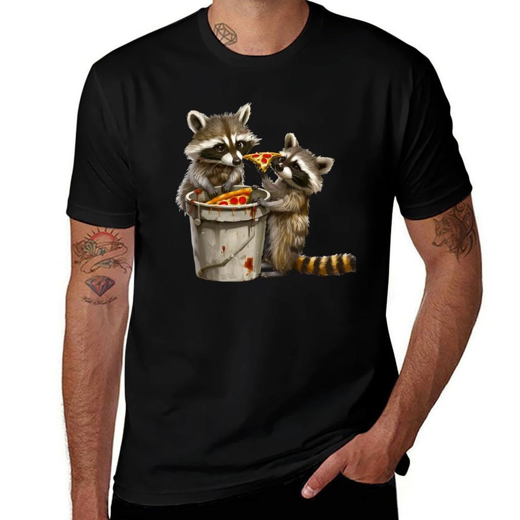 Pizza Raccoon Funny Pizza Raccoon Tshirt Relaxed Casual Short Sleeve Tee