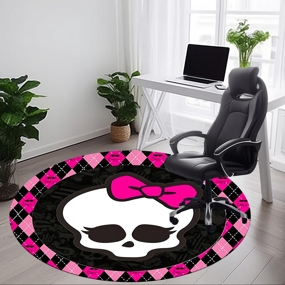 1 шт. Ковер-кресло с черепом Monster High для офиса, нескользящий, машинная стирка, для офиса, комнаты, праздничный декор на Рождество, день рождения, полиэстер