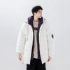 Осенне-зимняя простая мужская модная брендовая утолщенная и теплая новая белая куртка на утином пуху