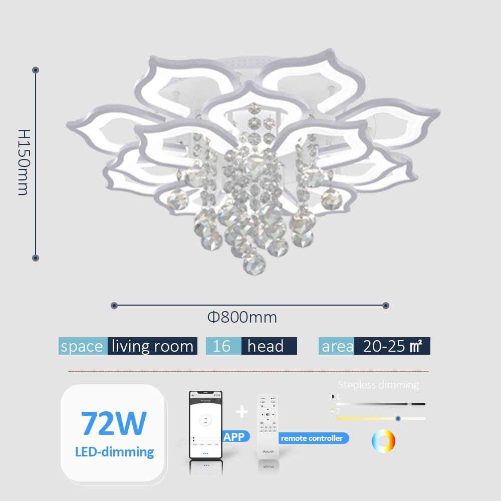 Luxury Modern LED Lustre Clear Crystal Chandelier Round Pendant Light Home Decor Living Room Bedroom Hanging Lamp