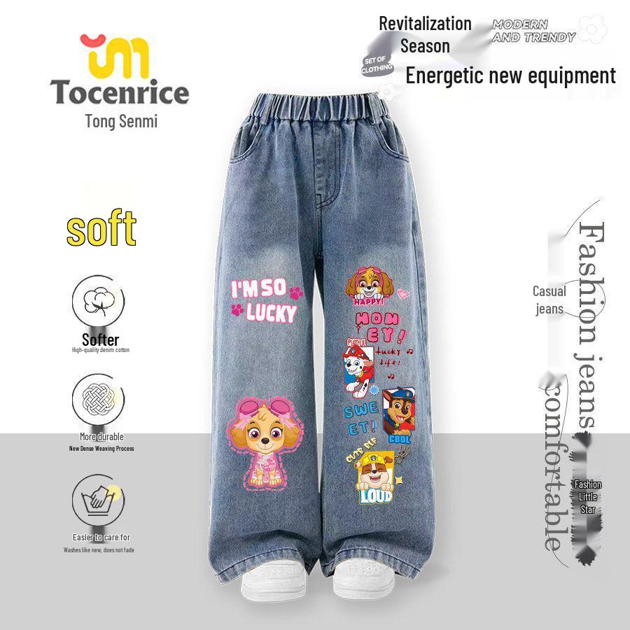Джинсы с широкими штанинами и флисовой подкладкой для девочек Щенячий патруль - Осенне-зимний тренд