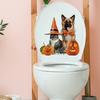 Наклейка на унитаз, тыква, паук, шляпа ведьмы, съемный самоклеящийся бантик, водонепроницаемый ПВХ, настенное искусство для ванной комнаты