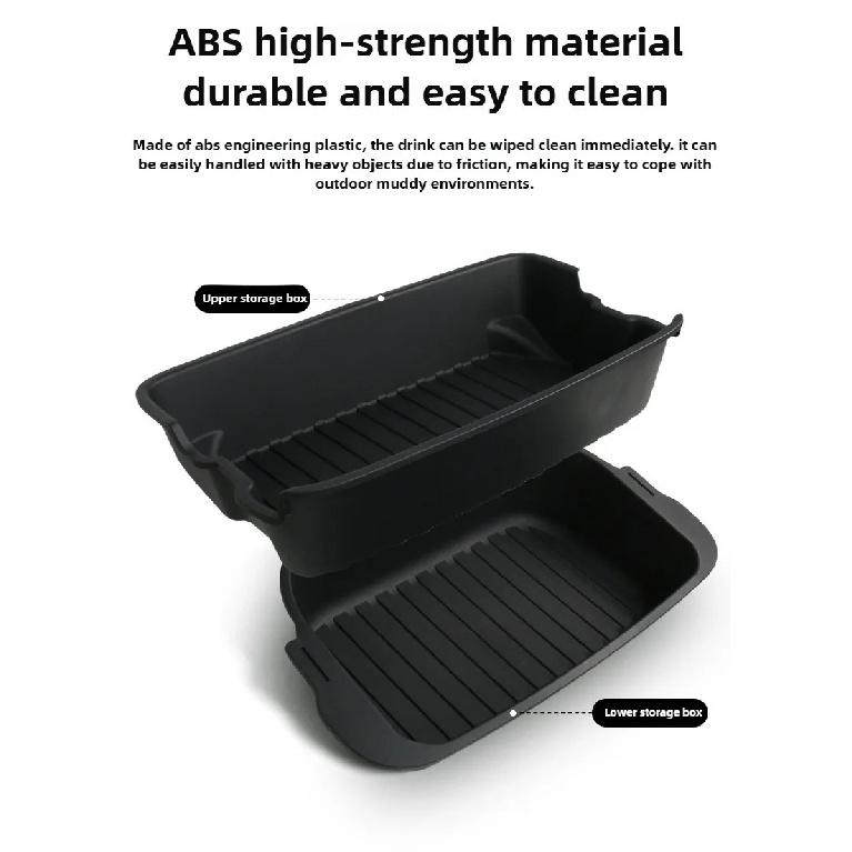 For Tesla Model Y Juniper 2025 Frunk Organizer Box Rear Trunk Double-deck Storage Box Front Cargo Dustproof Luggage Storage Tray