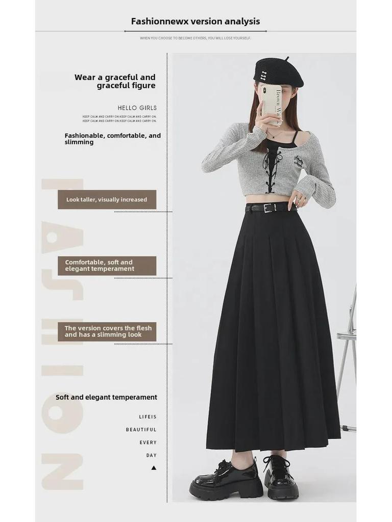 Женские плиссированные юбки средней длины — с высокой талией, утягивающие, элегантные для весны и лета