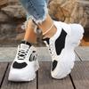 Platform Women Sneakers Autumn Lace-Up Thick Bottom Sports Shoes Woman Leather Breathable Walking Shoes Female Zapatos De Mujer
