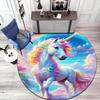 Rainbow Unicorn Fantasy Sky Round Rug Home Soft Decorative Anti Slip Yoga Table And Chair Mat Carpet Outdoor Floor Mat Carpet S4
