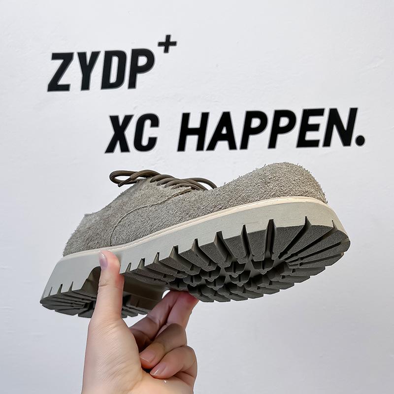 Men's Shoes New Niche Original Derby Shoes Men's Platform Heightening Couple Tooling Shoes Big Head Leather Shoes 1039-A