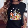 Fashion Cartoon Princess Printed T Shirt Watercolor Magic Castle Princess Women T Shirt Short Sleeves Crew Neck FeUnisex Clothes