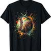 Baseball Player Art Graphic Baseball Fan Boys Mens T-Shirt