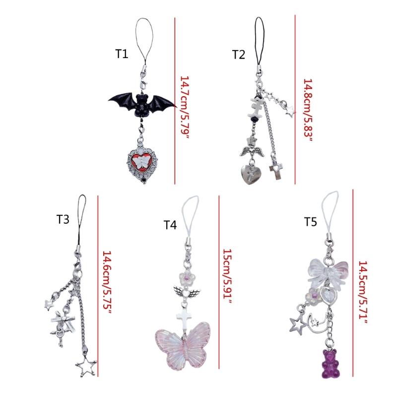 Cute Cellphone Strap Lanyard Gothic Phone Chain Rope for Keys Bag Accessories