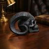 Прочный материал PLA Ремесла 3D-печатный череп козы с рогами Готский череп дьявола с рогами Овен Хэллоуин Темная настольная статуэтка для дома и офиса