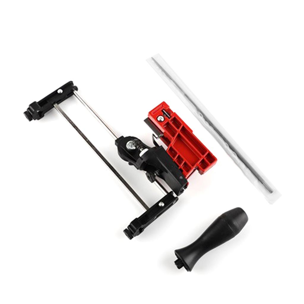 Bar Mounted Chainsaw Sharpener File Kit Manual Filing Guide with 5/32 Inch Round File and Plastic