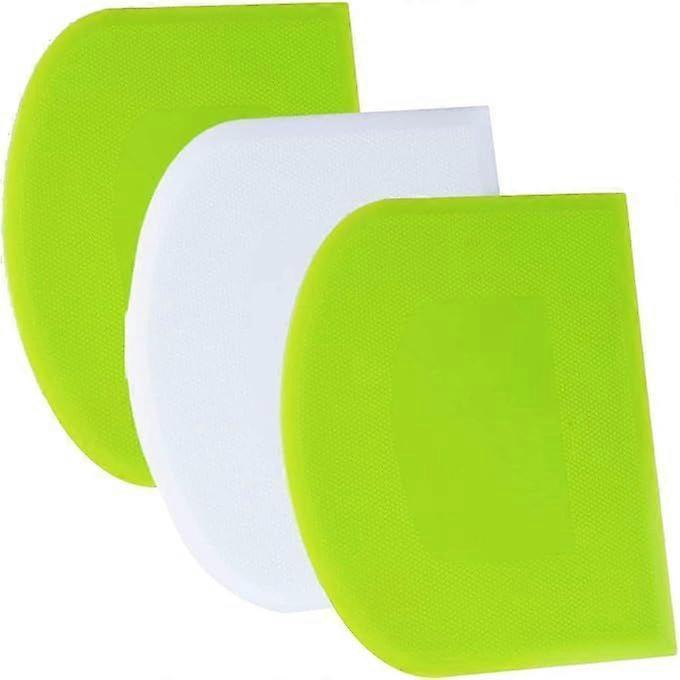 Dough Scraper Dough Card Dough Cutter Dough Spatula Dough Scraper Card - 3P 4.7x3.7'' PE Plastic BPA Free Flexible Sharp Edge Corner Non-Slip Cake Scr