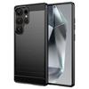 For Samsung Galaxy S25 Ultra Case Carbon Fiber Texture TPU Brushed Phone Cover