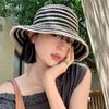 Women S Retro Striped Bucket Hat Summer Breathable Sun Protection Beach Hat
