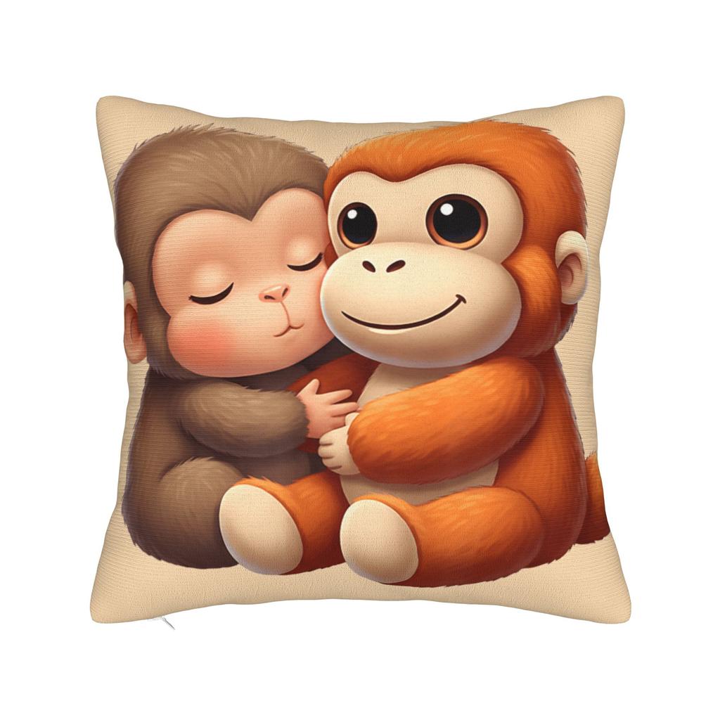 Baby Monkey Punch Cute Cuddly Little Love Pillowcases  Novelty Pillow Case For Sofa Bedroom Home Decor Soft Pillow Cover