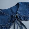 Fake Collar Solid Color Ruffle Trim Lace-up FALSE Collar Dress Shirt Collar Insert Removable
