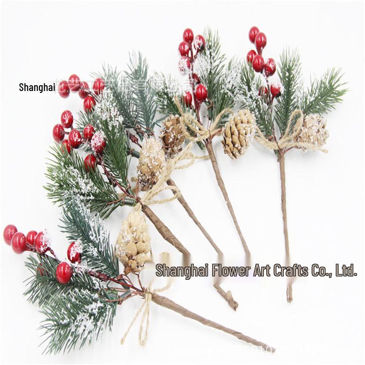 Snowflake Jute Rope & Red Berry Christmas Bouquet DIY Wreath Accessories