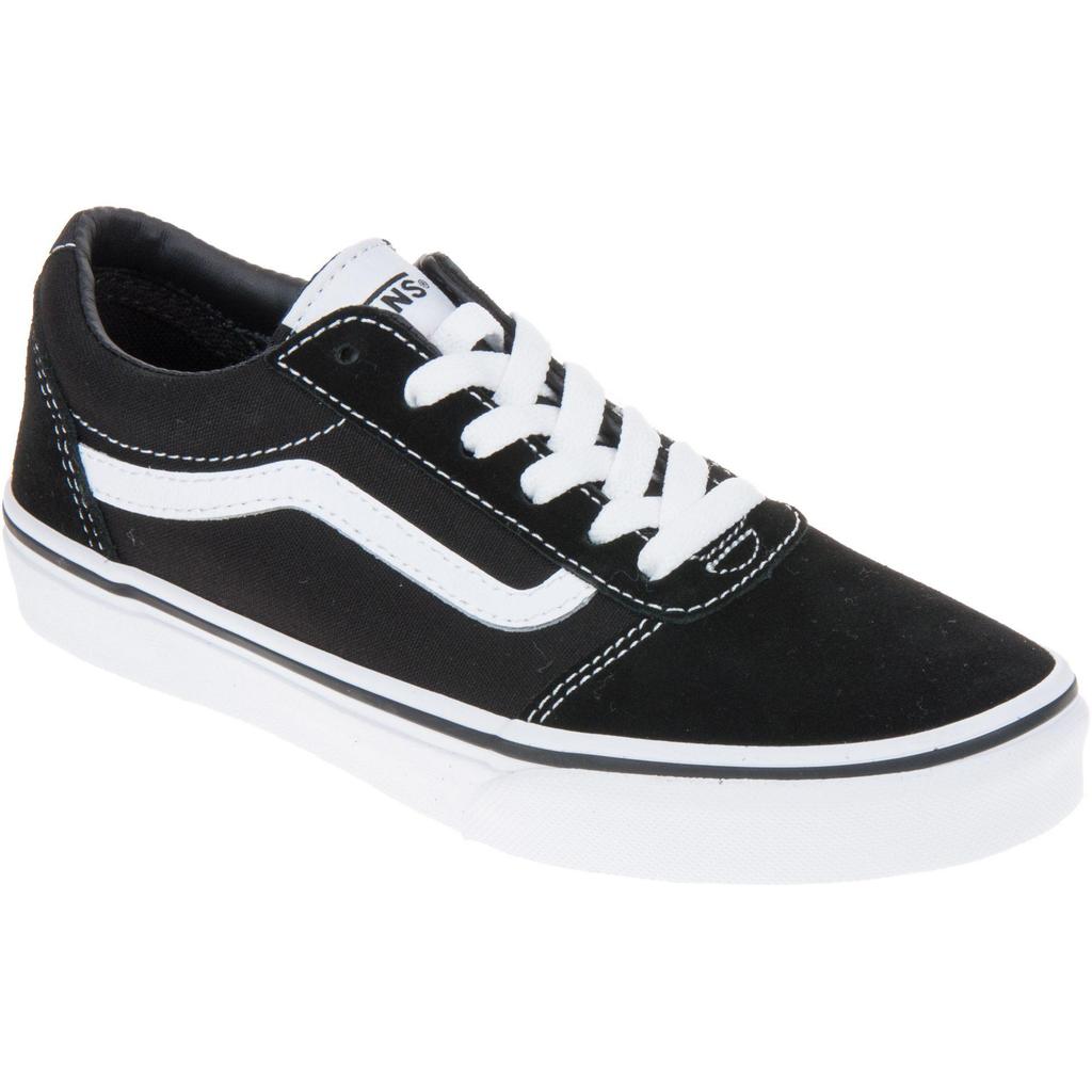 Vans Ward Canvas Simple Comfortable Low Top Kids Skate Shoes Kids Sneakers Black White VN0A38J9IJU1