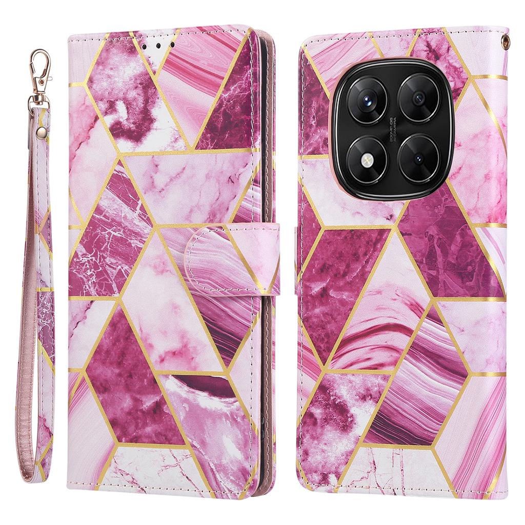 Leather Case for Xiaomi Redmi Note 14 Pro 5G/14 Pro+ 5G/Poco X7 5G Lacquered Marble Pattern Phone Cover