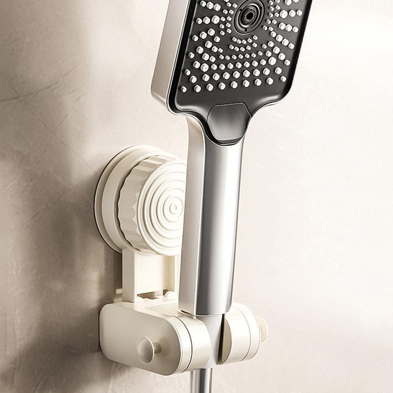Suction Cup Shower Head Holder Relocatable Adjustable Handheld Sprayer Support Wall Mounted With Hooks Sprayer Fixed Base