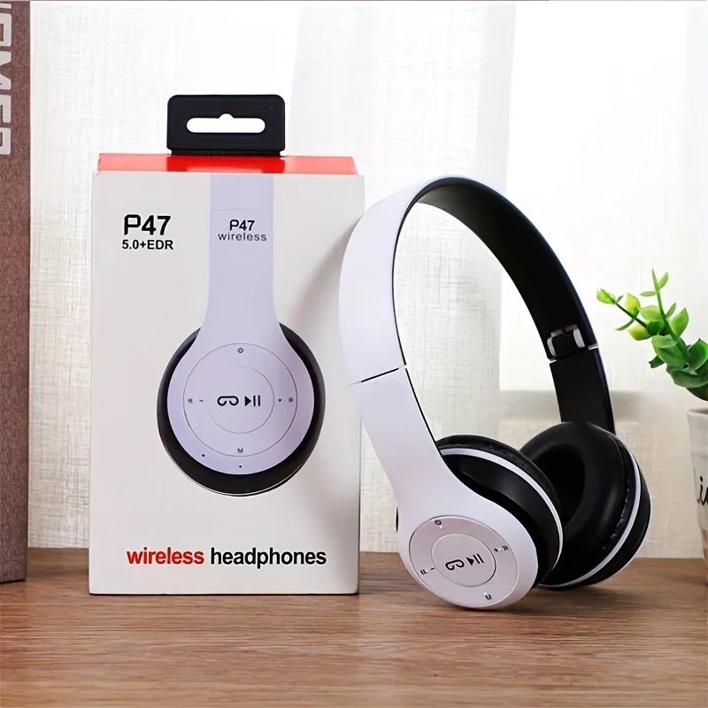 P47 Беспроводные наушники Bluetooth 5.0 Складные HIFI Стерео Басовые Наушники Подарок Шлем для Ребенка С Микрофоном USB-Адаптер Для Игры