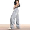 Retro Striped Jeans Women's Loose American Straight Leg Trousers Tide Brand Casual Wear