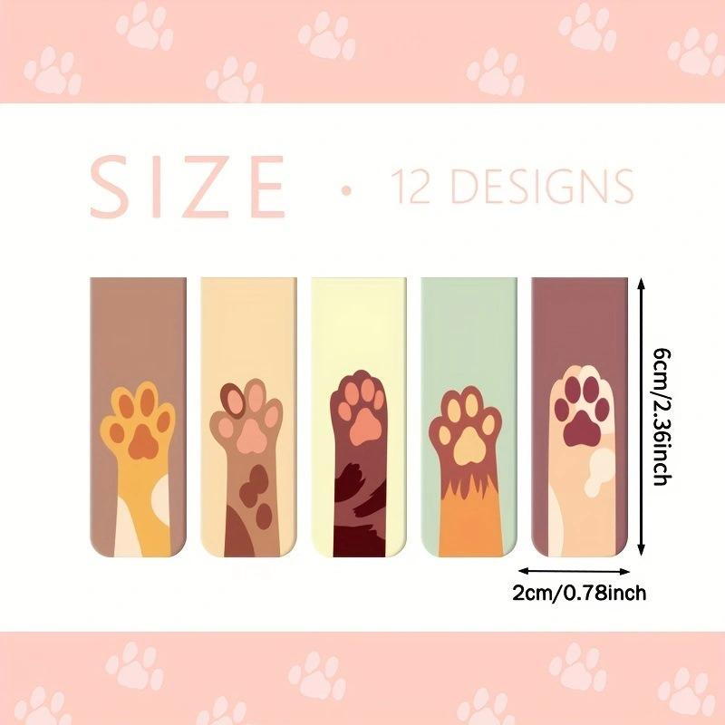 12 шт. Стильные магнитные закладки с различными узорами Магнитные закладки для чтения Маркер для страниц