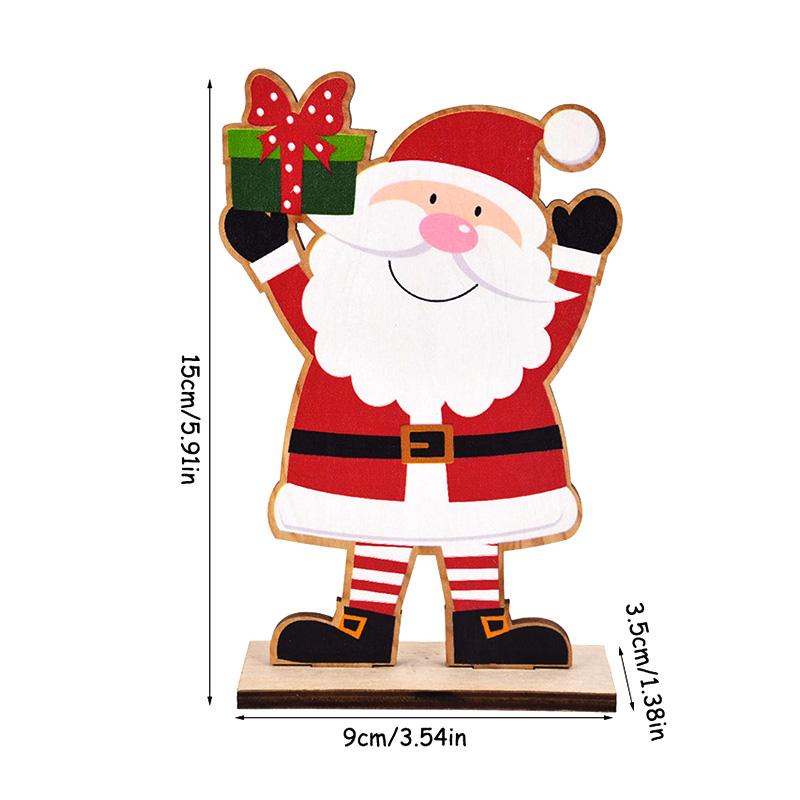 Christmas Wooden Ornaments Santa Claus Snowman Xmas Tree Desktop Signs 2025 New Year Party DIY Decoration For Home Navidad Gifts