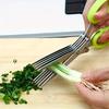 3-Layer Stainless Steel Kitchen Scissors - Versatile Onion & Herb Shredder for BBQ & Indoor Use