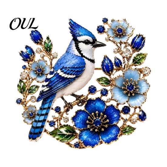 Decorative Brooch Vintage Flower Bird Pin, Alloy Lapel Pin for Coats Metal Coat Suits Dresses Scarves, Jewelry Accessory Women