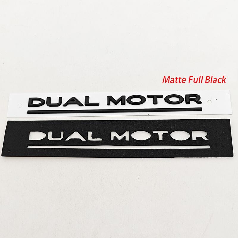 3D ABS Chrome Red Line Black Logo DUAL MOTOR Emblem Letters Car Styling Trunk Badge Sticker for Model3/Y/S/X DUAL MOTOR Accessories