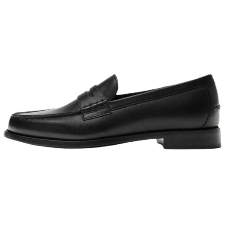 Zara Кожаные лоферы-пенни Черные Женские 2639620800