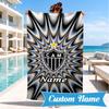 Custom Name Beach Towel Cam Abstract Artwork Microfiber Beach Towel, Lightweight for Summer Travel, Swimming Pool Fan Birthday Gift