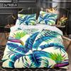 Green Leaves Tropical Duvet Cover Palm Leaf Queen King Bedding Set  Comforter Polyester Quilt Cover for Women Men Bedroom Decor
