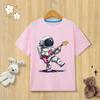 Childrens Pure Cotton Tshirt Astronaut Print Tshirt  Oneck Short Sleeve Kids Clothes Boys Clothes Girls Clothes