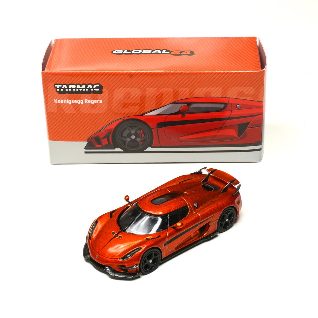 TW In Stock 1:64 Koenigsegg Regera Orange Metallic Black Stripes Diecast Car Model Collection Toys Tarmac Works