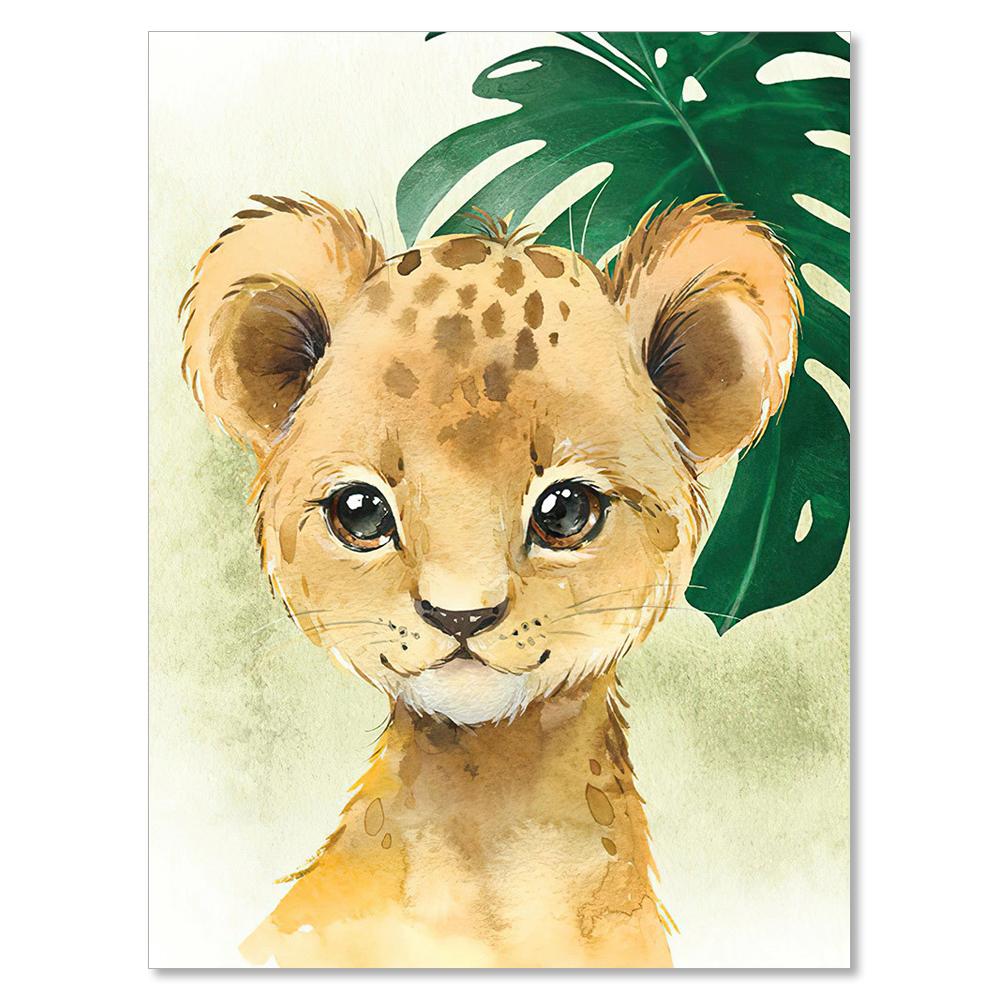 Украшение детской комнаты Детские картины Настенные животные Декор детской комнаты Художественная печать Laminas Decorativas Pared Cuadros Картины на холсте