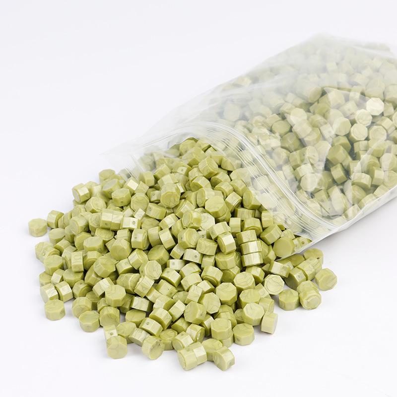 Pearlescent Iridescent Sealing Wax Stamp Set with Octagonal Wax Granules