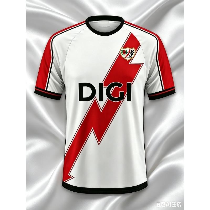 Новая домашняя футболка Rayo Vallecano для взрослых, футболка в уличном стиле, быстросохнущая, топ для тренировок и фитнеса, повседневная спортивная одежда, футболки для всей семьи и детей