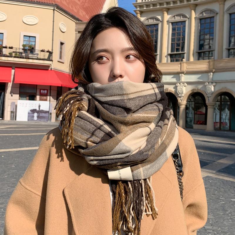 New Style, Scarf, Women's, Autumn and Winter, Korean Version Versatile, Plaid, Student Couple Scarf, Men's, Warm Clothing, Winter Warmth