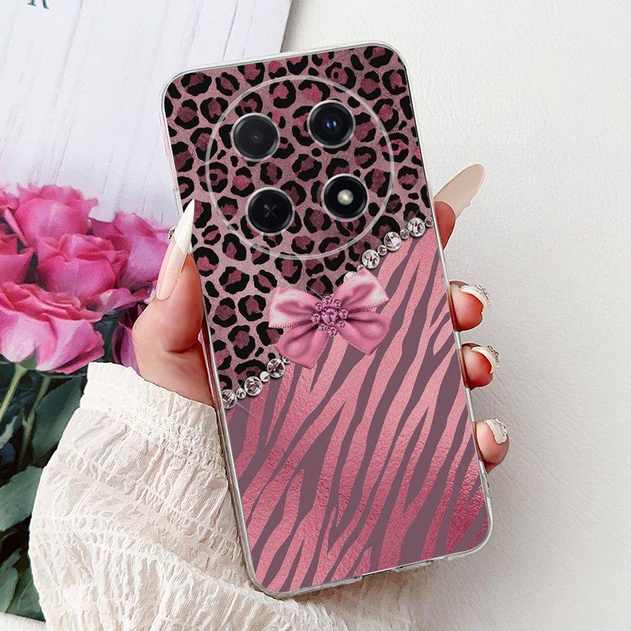 Для Huawei Nova 13i / Nova 12i 4G Задняя крышка Девчачий Модный Цветочный Бабочка Рисунок Чехол Мягкий ТПУ Прозрачный Тонкий Силиконовый Fundas