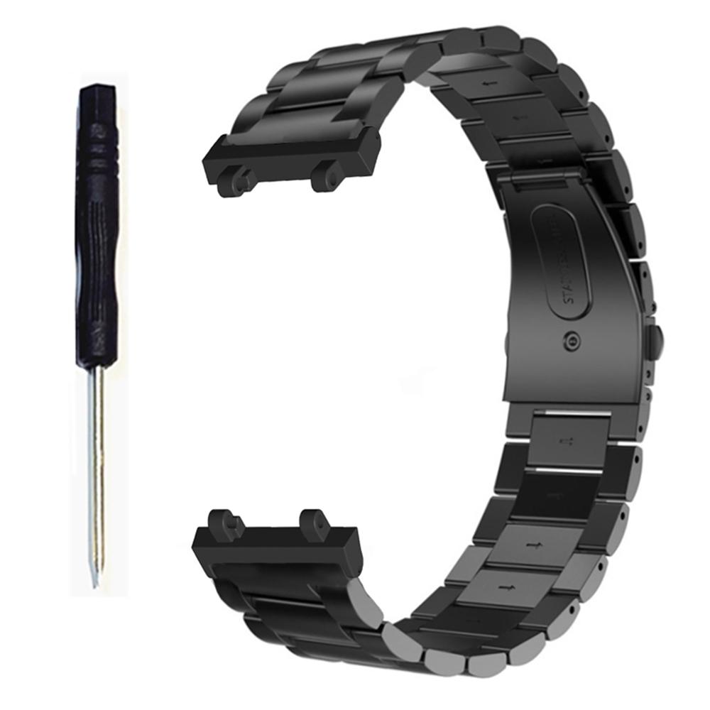 Для Huami Amazfit T-Rex 2 Ремешок для часов из нержавеющей стали Складная застежка Браслет из трех звеньев