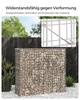 SONGMICS Gabion Basket, Metal Gabion Cage with 5 x 10 cm Mesh for Stones, Galvanised, Garden Decor Wall Partition, 100 x 90 x 30 cm, Silver